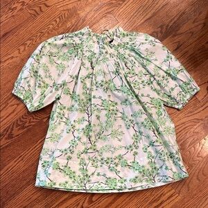 J Crew Floral Green Women's Top